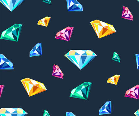Vector background shiny brilliant stones sparkling jewelry. Modern ornamental decorative background. Vector pattern. Print for textile, cloth, wallpaper, scrapbookingのイラスト素材