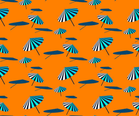 Seamless summer beach pattern. Hello Summer, holiday concept. Pop art. Summer holiday. Vector seamless pattern illustrationのイラスト素材