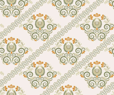 Vector ornamental hand drawing decorative background. Ethnic seamless pattern ornament. Vector pattern. Print for textile, cloth, wallpaper, scrapbookingのイラスト素材