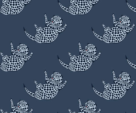 Vector background hand drawn exotic wild animals otter. Hand drawn ink illustration. Modern ornamental decorative background. Print for textile, cloth, wallpaper, scrapbookingのイラスト素材