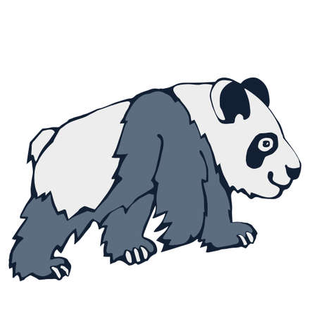 Vector background hand drawn panda. Hand drawn ink illustration. Modern ornamental decorative background. Print for textile, cloth, wallpaper, scrapbookingのイラスト素材