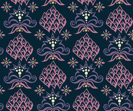 Vector ornamental hand drawing decorative background. Ethnic seamless pattern ornament. Vector...