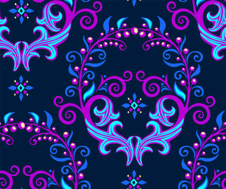 Vector ornamental hand drawing decorative baroque background. Ethnic seamless pattern ornament. Vector pattern.のイラスト素材