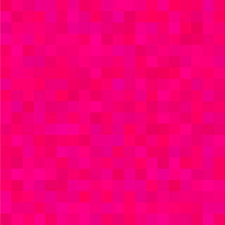 Pink Square Mosaic Background. Seamless 3D Pixel Mosaic. Vintage Colorful Texture. Vector...