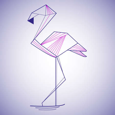 Pink flamingo vector illustrationのイラスト素材