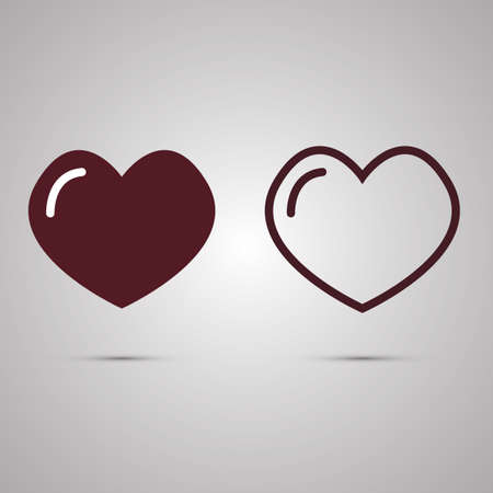 heart icons vector illustration. Full heart and stroke heart symbolsのイラスト素材