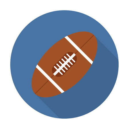 Brown ball in flat style with shadow. Vector illustrationのイラスト素材