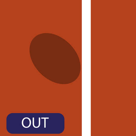 The strike icon in the big tennis on the ground. Challenge of the big tennis. Vector illustrationのイラスト素材