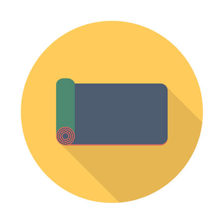 yoga mat and ball flat icon with long shadow,eps10. Sport symbol vector illustrationのイラスト素材