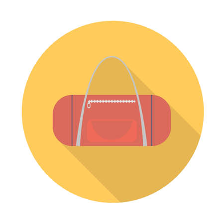 Bag vector in a flat style. Sports and school bag vector collection. Bag flat icon with long shadow.のイラスト素材