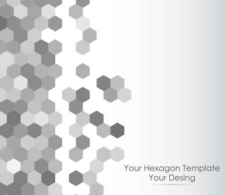 Hexagons background abstract science design vector illustration. Monochrome vector illustrationのイラスト素材