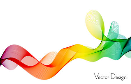 Abstract smooth color wave vector. Curve flow color motion illustration. Smoke design. Vector lines.のイラスト素材
