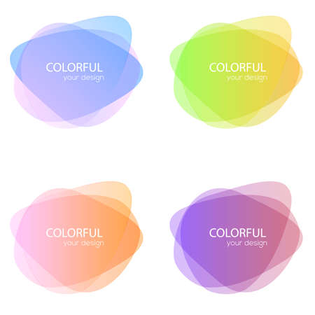 Set of round colorful vector shapes. Abstract vector banners. Design elements.のイラスト素材