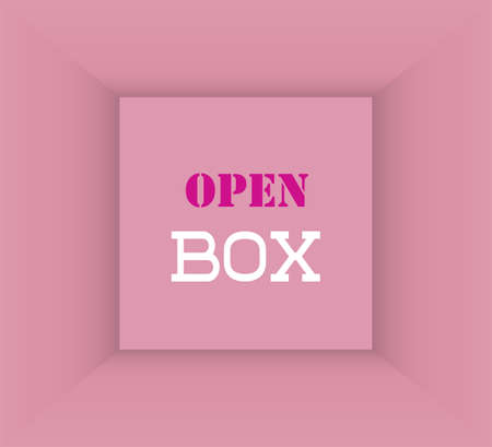 Box Top View. Inner Space of the Gift Box. Pink Empty Room Interior.のイラスト素材