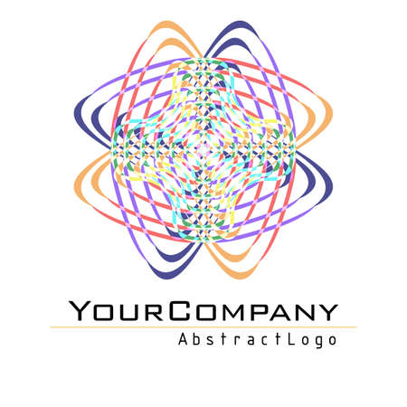 Logo For Company. Abstract Colorful Stripe Icon. Curved Color Lines on White Background. Vector illustrationのイラスト素材