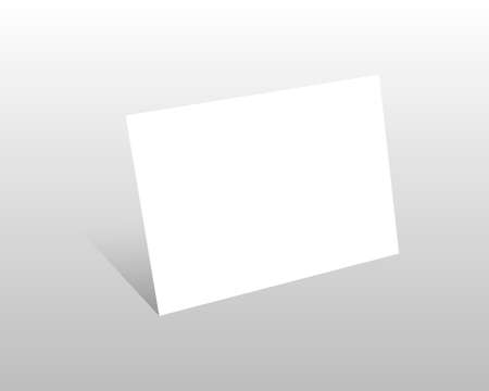 Empty paper sheet.A4 horizontal format paper with shadows on gray background. Magazine, booklet, postcard, banner, flyer, business card or brochure mockup. Vector Illustration EPS10.のイラスト素材