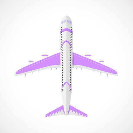 A vector airplane top view. Vector illustration.のイラスト素材