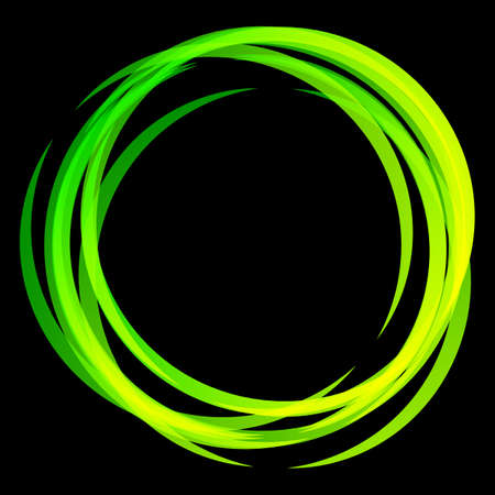 Color neon light circle. Shining round techno frames collection. Color neon abstract background with glow. Vector illustrationのイラスト素材