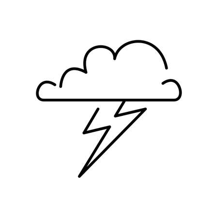 Stormy outline vector icon. Thin line black stormy icon, flat vector simple element illustration from editable weather concept isolated on white backgroundのイラスト素材