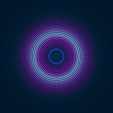 Circle particle tech dynamic wave red light halo abstract vector backgroundのイラスト素材