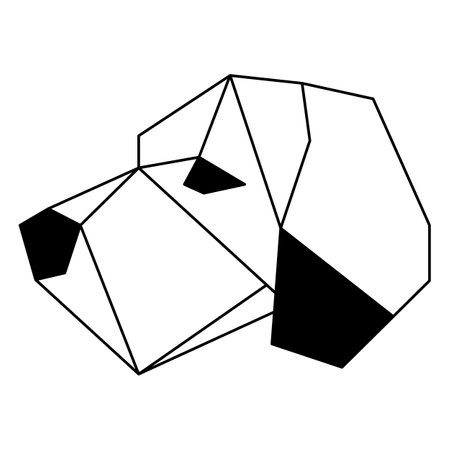 Abstract polygonal head of a dog. Geometric linear dog. Vector illustartionのイラスト素材
