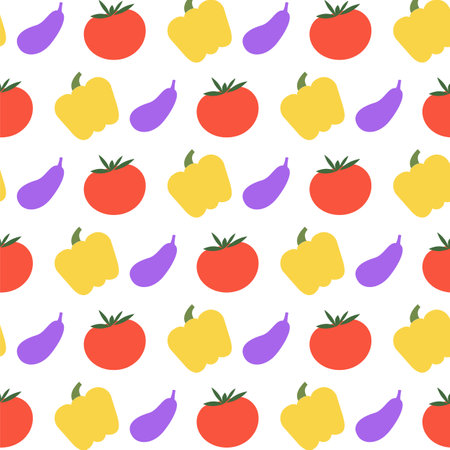 Seamless pattern with vegetables on white background. vector illustration.のイラスト素材