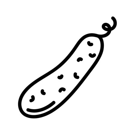 <p>Cucumber vector, Barbecue related line design icon editable outline. Line cucumber icon for the app. vegetable icon. food line icon</p>のイラスト素材