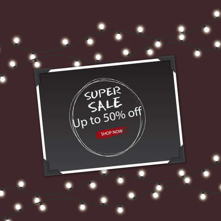 Mega Sale with Upto 50 Discount Offer, Creative Poster, Banner or Flyer designのイラスト素材