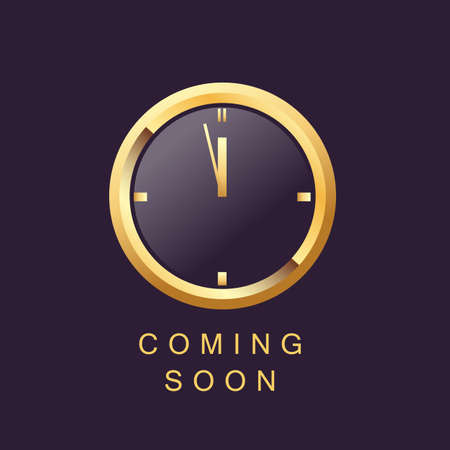 coming soon design template clock elegant gold colorのイラスト素材