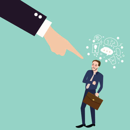 Man worker fired finger pointing stressed failed by bossのイラスト素材