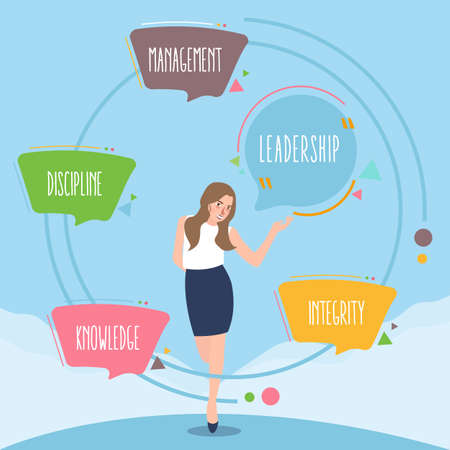 Knowledge management leadership and integrity. Concept business illustration vectorのイラスト素材