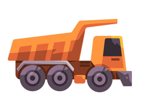 Truck loader construction mining vehicle truck illustration yellow toy yellow orangeのイラスト素材