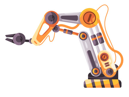 Articulated robotic arm technology industrial automatic machine manufacture illustrationのイラスト素材