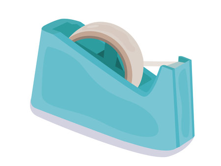 Duct tape glue material insulation sticky packaging item round tape roller dispenser stationaryのイラスト素材