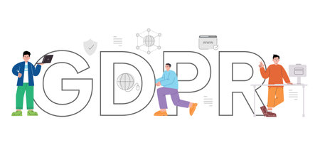GDPR General data protection regulation Europe legal privacy policyのイラスト素材