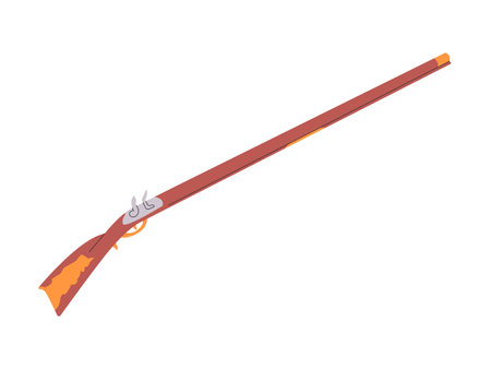long rifle firearm weapon attack shot dangerous handgun for hunting or self defense and war soldierのイラスト素材