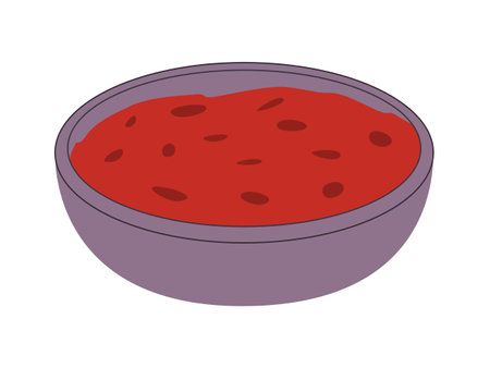 bowl sambal or spicy sauce food condiment ingredient chili hot flavor spice meal delicious cuisineのイラスト素材