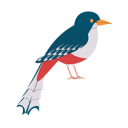 green and red color small bird cuban trogon species pretty cute nature animal wildlife creatureのイラスト素材