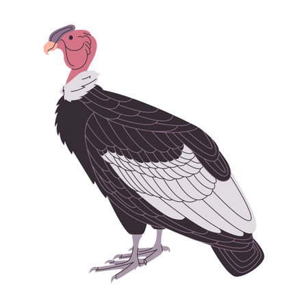 andean condor scavenger vulture wild nature animal large bird species with wingspanのイラスト素材