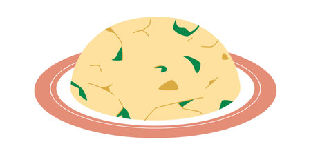cou cou traditional food barbados made from cornmeal with okra health delicious cuisineのイラスト素材