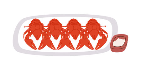 crayfish seafood nature animal organic fresh delicious meal for lunch or dinner cuisineのイラスト素材