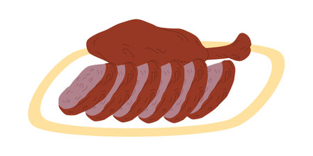 peking duck traditional food china made from duck roast fresh delicious mealのイラスト素材