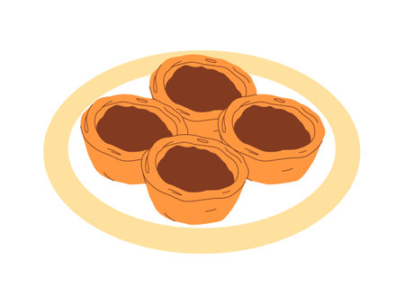 butter tart canada food made from syrup sugar and egg with sweet taste delicious dessertのイラスト素材