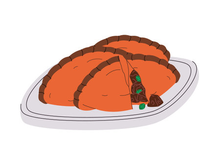 saltena baked traditional food bolivia filling with meat delicious snack yummy tasteのイラスト素材