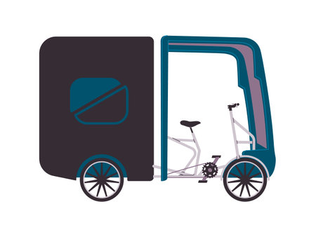 cargo bike delivery transportation with wind shield for carrier equipment courier vehicleのイラスト素材