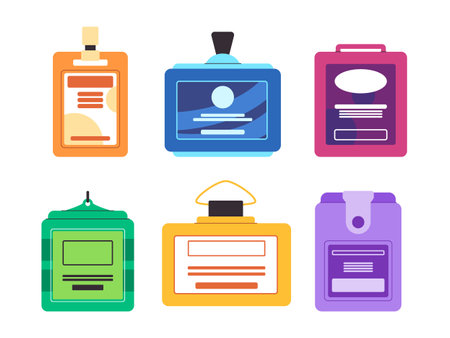 various name tag identify person staff company business office user cardのイラスト素材