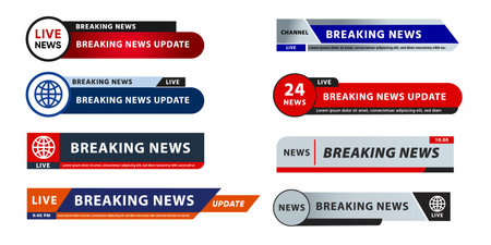 Breaking news lower third design tv design bar vector videoのイラスト素材