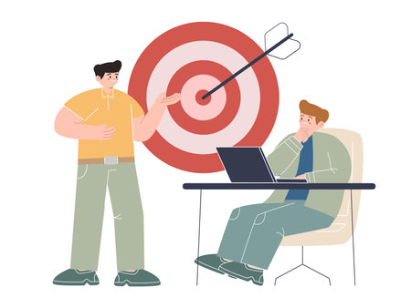 Business objective casual business presentation large dart arrow target ales achievement company missionのイラスト素材
