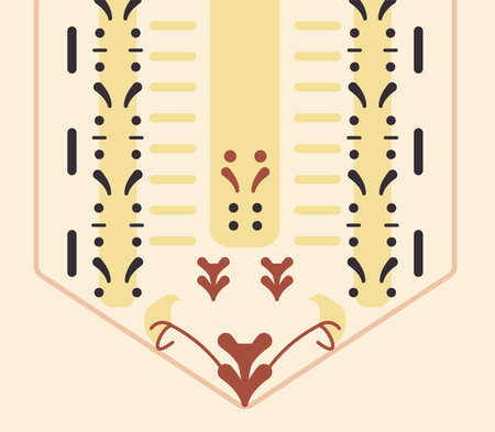 Haifa Palestine Palestinian embroidery traditional style decor art motif patternのイラスト素材