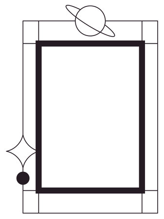 Monoline Y2K frame 90s style aesthetic modern elements boxedのイラスト素材